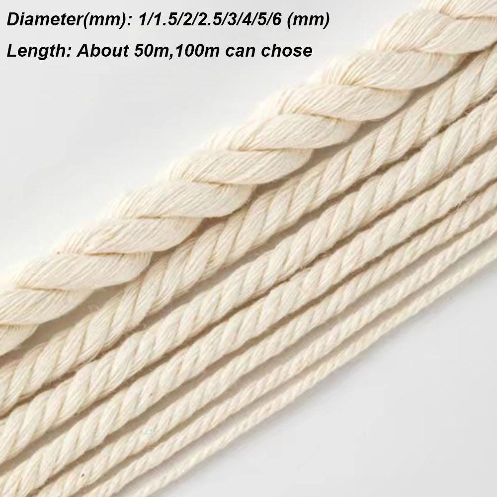 50/100M Macrame Cord Thread Beige Craft Cord New Macrame Rope  Home Decor