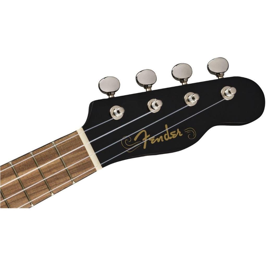Fender Ukulele Venice Soprano Nuc Negru Husă moale inclusă Uke, Fingerboard,