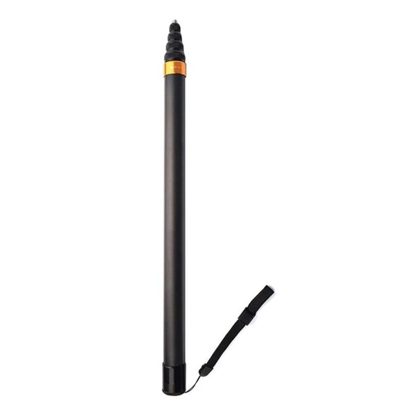 Lightweighted Carbon Fiber Extendable Selfie Stick For Action Cameras 45cm To 290cm Concealable Design