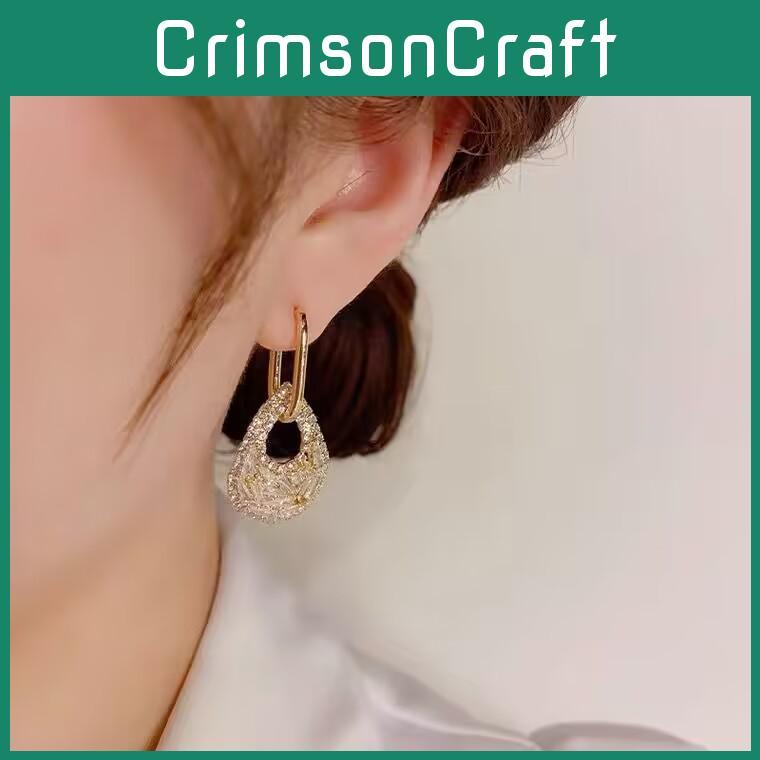 Earrings Trendy Copper With Water Drop Design And Opulent 14k Gold Plating For Stylish Women