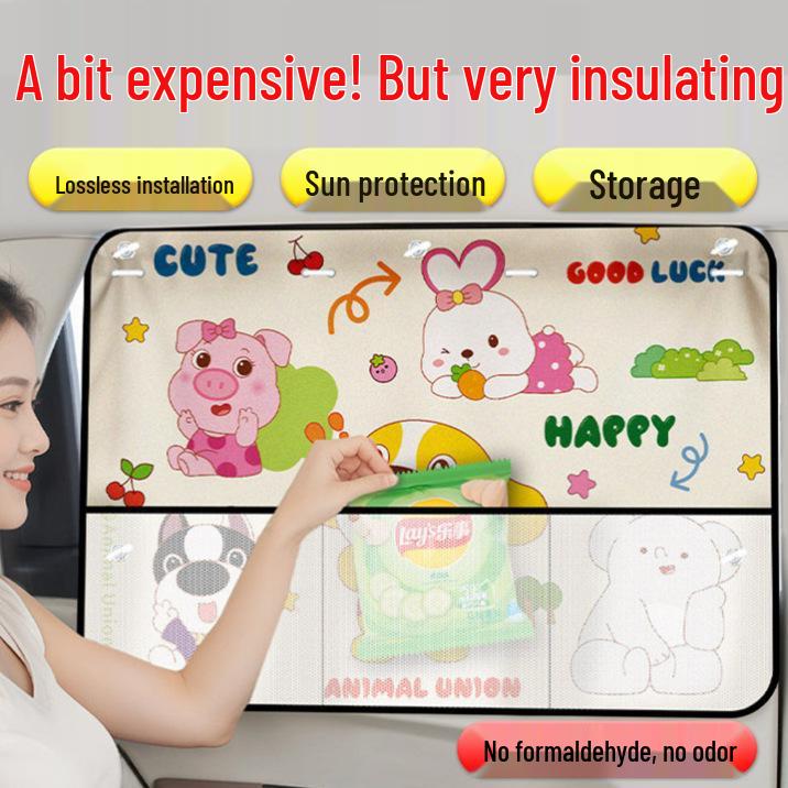 Car Window Sunshade with Suction Cups - Baby & Toddler Privacy and Sun Protection Curtains for Small Vehicles