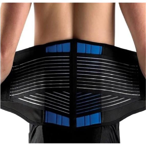 Neoprene Double Pull Posture Support Brace Lumbar Lower Back Support Brace Exercise Belt By Aofit (XXL(40-44 Inches) or (102-112 Cm), Black&Blue)