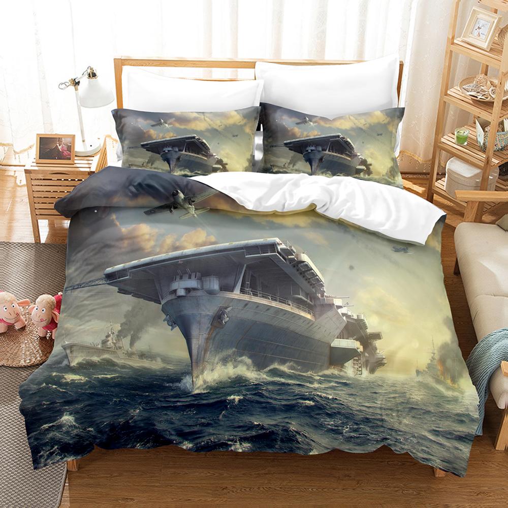 3D World Of Warships Bedding Sets Duvet Cover Set With Pillowcase Twin Full Queen King Bedclothes Bed Linen