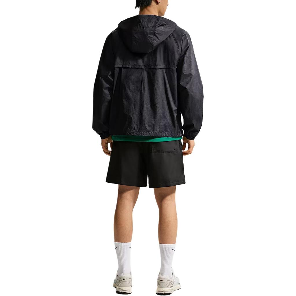Nike WINDRUNNER Jackets Men's Black/White Hooded Non Detachable Modera