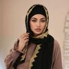 Silk Islamic Turban Gold Sequin Wraps Shawl Fashion Chiffon Hijab Scarf  Beach