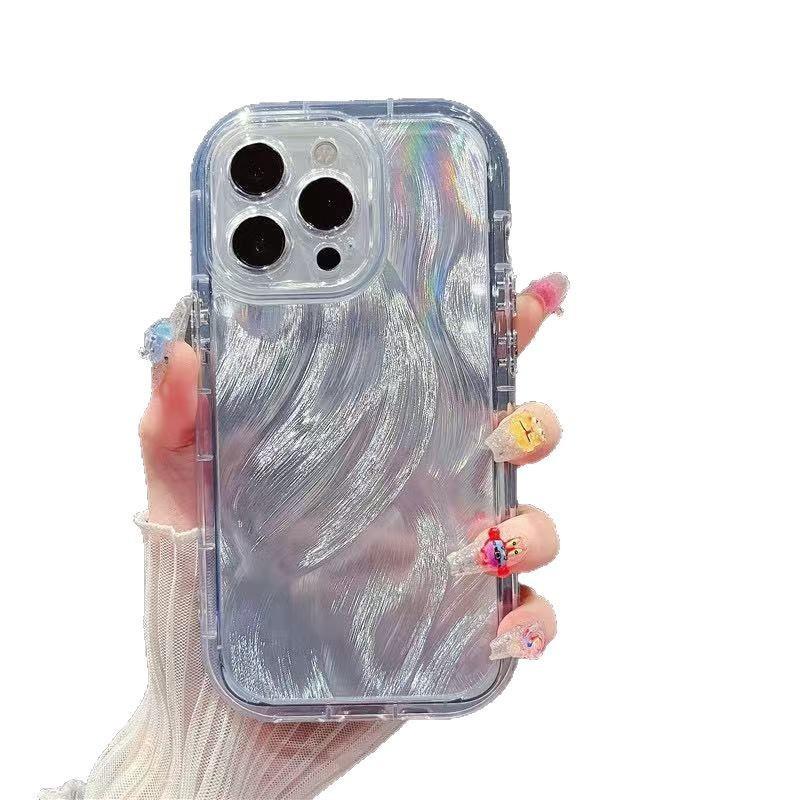 Rundkanten-Feinloch-Federgarn geeignet für Apple 17 Handyhülle iPhone16PROMAX Puff IMD Rundumschutzhülle