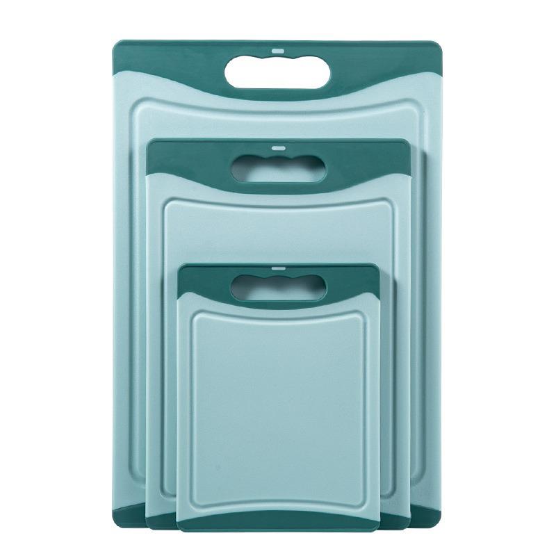 Doppelseitiges rutschfestes verdicktes PP-Schneidebrett-Set - Mehrfarbig