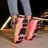 Patines de Ruedas con Freno para Niños Carga Plana Extraíble LED Cuatro Ruedas Zapatillas Deportivas Brillantes Zapatillas Brillantes para Mujer