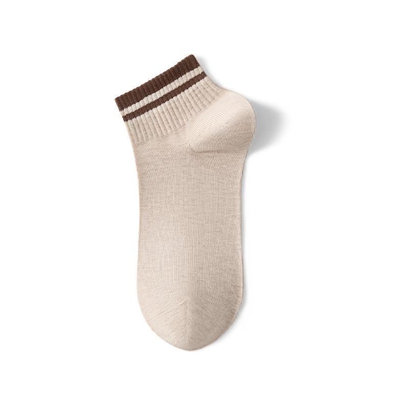 Men's Odor-Resistant 100% Cotton Short Socks - Breathable, Sweat-Absorbent, Mid-Calf for Spring/Summer