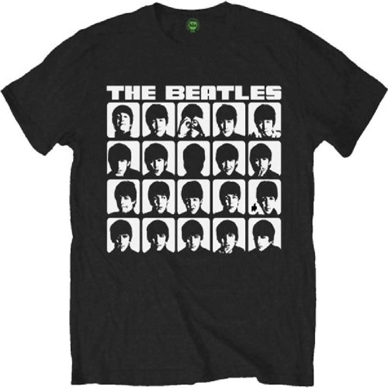 Beatles Mens Tee_ Hard Days Night Faces Mono (XX-Large) - Black - XX-Large S
