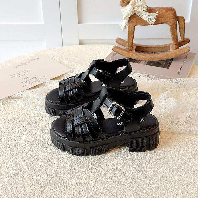 

Roman Style Wedge Sandals for Girls Gladiator Braided Platform Shoes Height Incerase Summer Students PU Dress Shoes Girl I11081 27