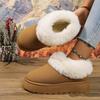 2024 New Warm Boots Women's Winter Flat Shoes Short Plush Ankle Snow Boots Casual Shoes Sports Suede Botas