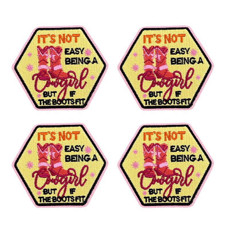 10pcs /Lots Western Cowboys Embroidered Patches Letter Patch Iron On Patches For Clothing Thermoadhesive Patches Jackets Hats Diy 