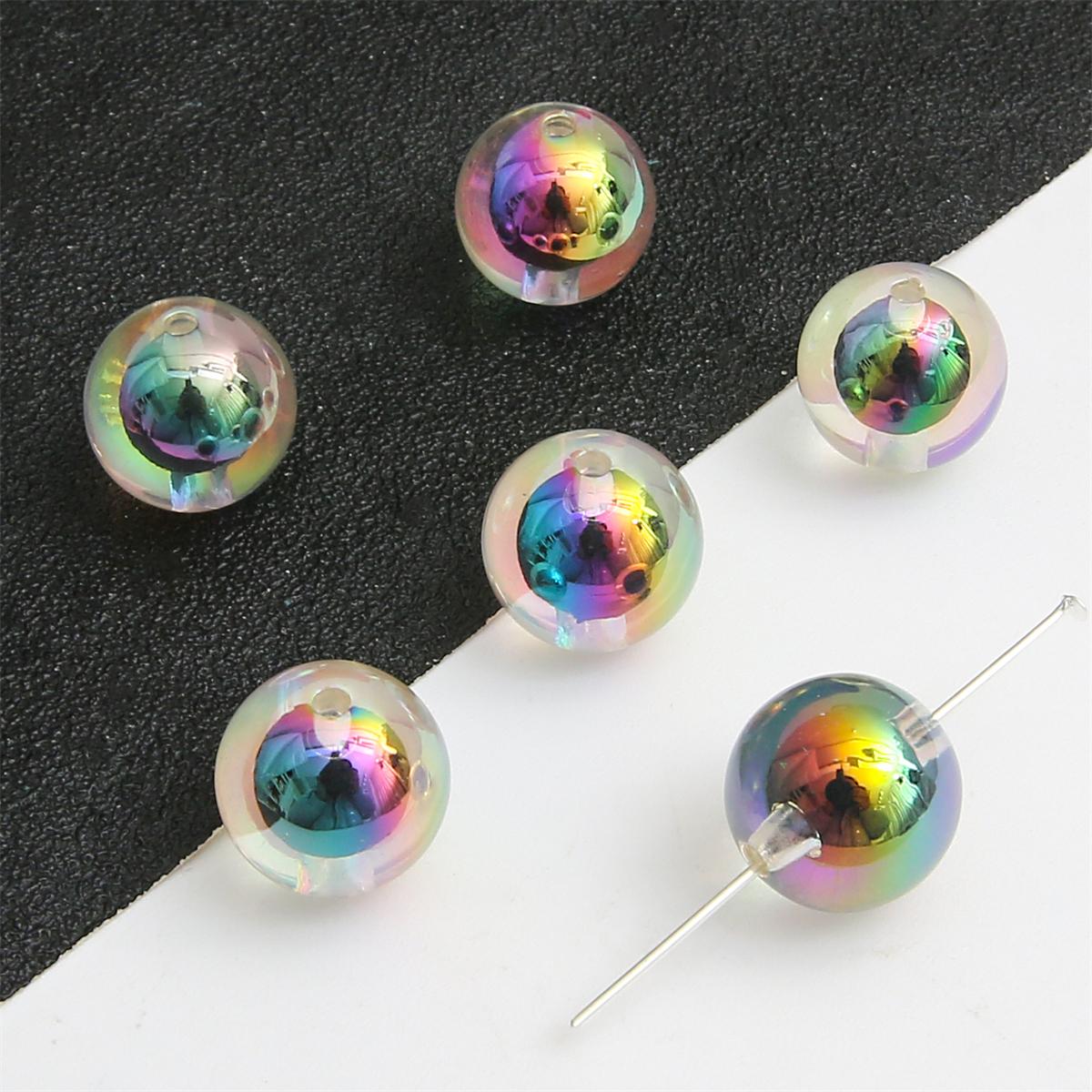 

4 шт. акриловые прозрачные цветные бусины с покрытием, креативные сэндвич-бусины для изготовления ювелирных изделий, очаровательное украшение «сделай сам» 16mm