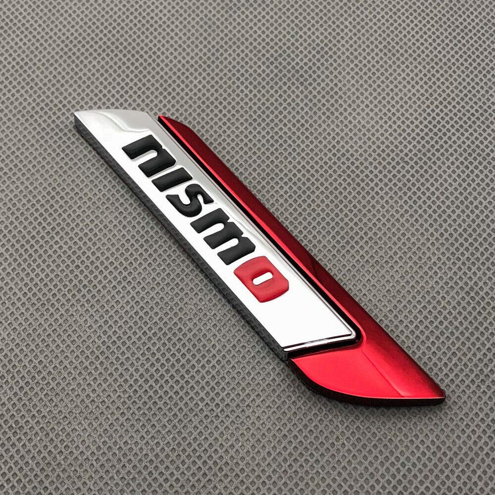 Aizfa 1 Pair 3D Card Fender Metal for NISMO Sport Badge Chrome Side Wings 3D Emblem (Red)