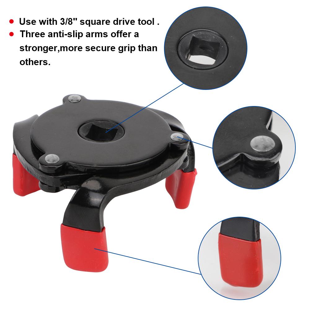 Professional Spare Parts Oil Filter Remover Tool Interface Special Tools for Buse SUV Truck 3-Jaw Wrench