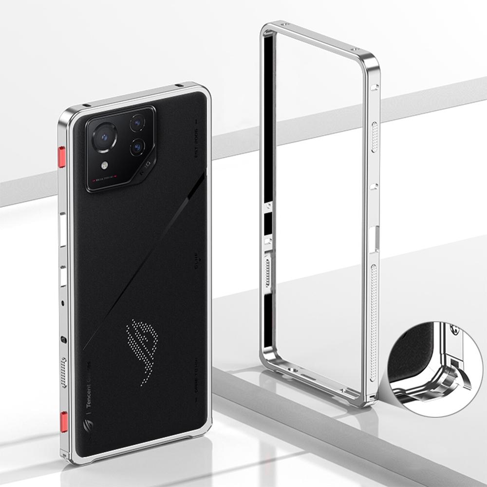 För Asus ROG Phone 8 Pro 5G/Phone 8 5G Stötfångarfodral Metallram Värmeavledningsskydd med Kameralinsskydd