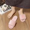 Plus Size Fluffy Rabbit Fur One-Strap Flat Bottom Slippers