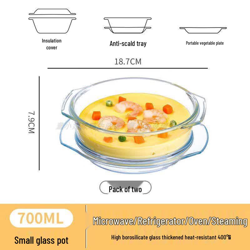Microwave Safe High Borosilicate Glass Bowl with Lid