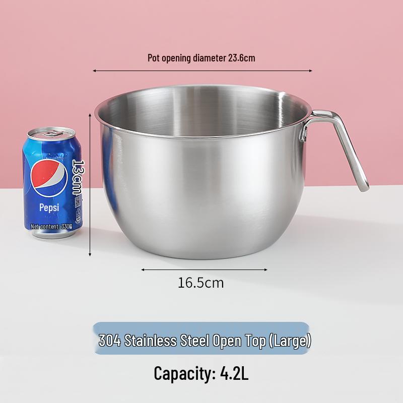 304 Stainless Steel Non-Slip Deep Mixing Bowl with Anti-Splash Design for Baking, Salads, and Cold Dishes