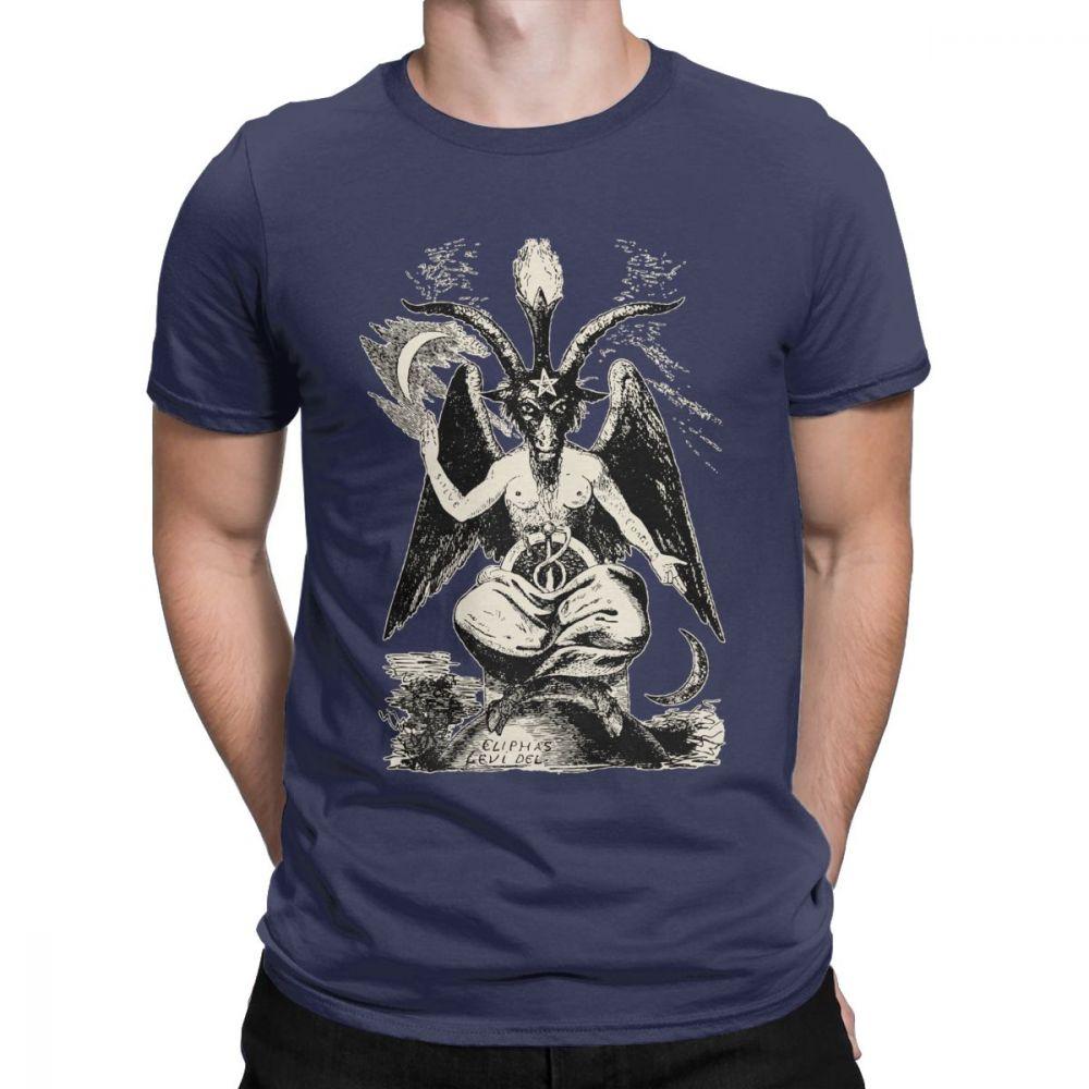 

Unisex TShirts Baphomet Vintage Cotton Tee Shirt Camiseta Devil Lucifer Demon Teufel T Shirts Harajuku Tops Graphic D Printed 4XL