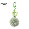 Bag Decorative Accessories Plush Ball Keychain, Fluffy Pompom Pendant with Hollow Star, Backpack Star Chain Purse Accessories, Gift for Women