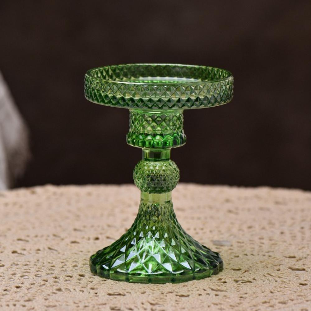 Creative Christmas Light Luxury High Footed Glass Candleholder Home Candleholder Base Romantic Wedding Table Creative Home Decor