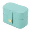 Mini Ring Storage Box PU Leather Small Jewelry Box Organizer Small Travel Earring Case Blue