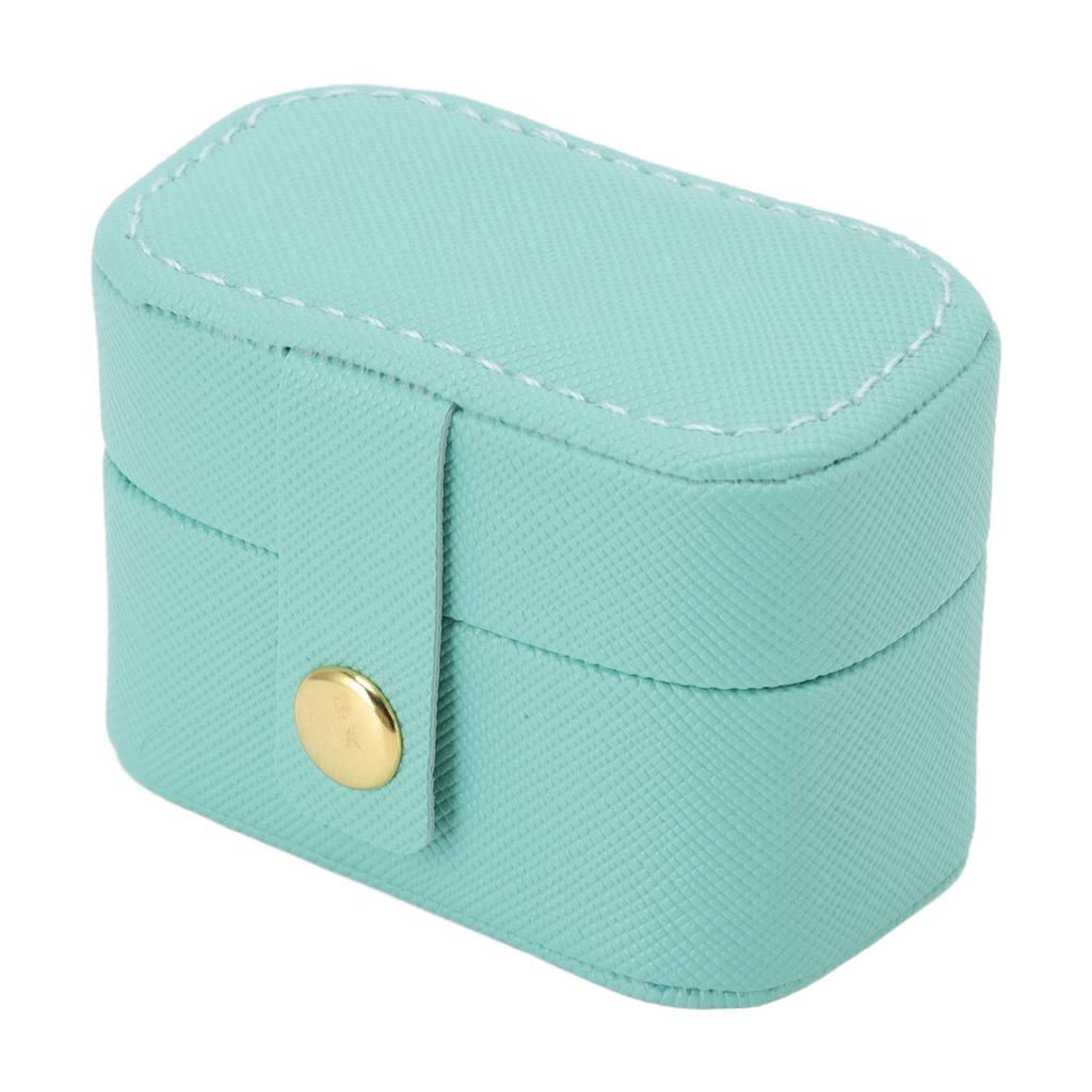 Mini Ring Storage Box PU Leather Small Jewelry Box Organizer Small Travel Earring Case Blue