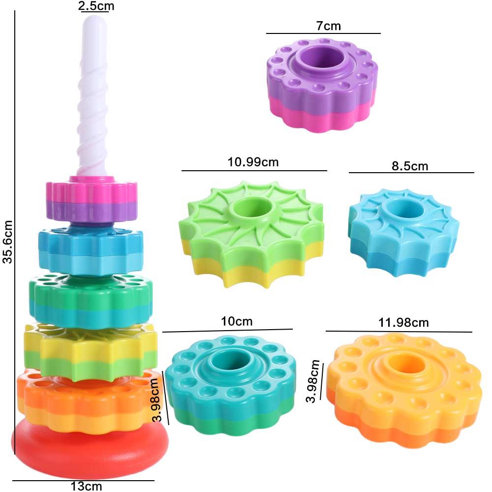 Hand-eye Coordination Rotating Screw Bolt Toys Perception Training Stacking Rainbow Tower  Home
