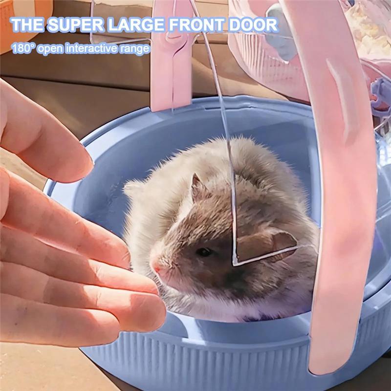 2025 Trend Small Hamster Cage With Water Bottle Travel Cage For Dwarf Hamster Hedgehog Carrier Pet Supplies Carry Case For Gerbi