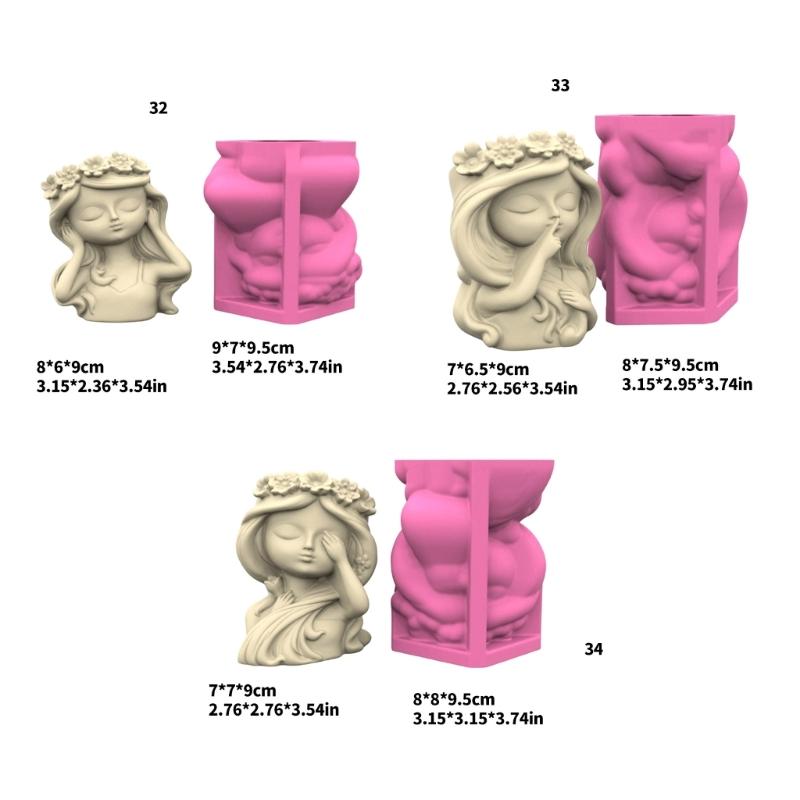 Artistic Silicone Mold For Custom Planters Adorable Girl Shape Stylish Reusable Template Crafting And Gardening Accessory