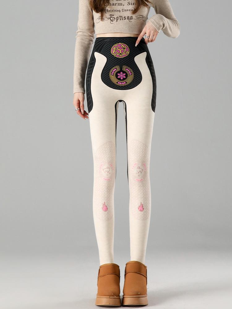 Podzim Zima Nové Fleece Zahuštěné Tykev Kalhoty Kašmír Hedvábné Žraločí Kalhoty Ženy Nosí teplé spodní Barbie legíny