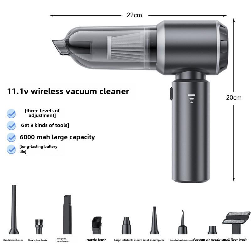 High-Power Brushless Car Vacuum: Three-Speed Handheld Blower and Suction for Home and Vehicle Use