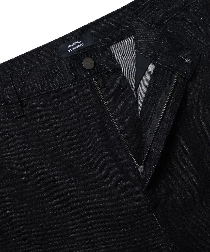 Musinsa Standard Twist Semi-Balloon Denim Pants [Raw Black]