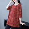 2025 Summer Floral Drapey Mid-Sleeve Plus Size Versatile Women's Clothing