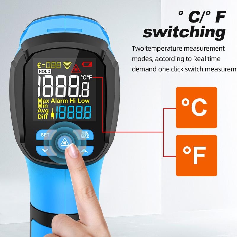 -40 To 2000 Degree Infrared Thermometer 2 Dual Laser Thermometer for Barbecue Kitchen Pizza Refrigerator Air Conditioning