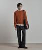 WORK ON BODY OFF Verno Semi-Overfit Round Neck Knit [Orange]