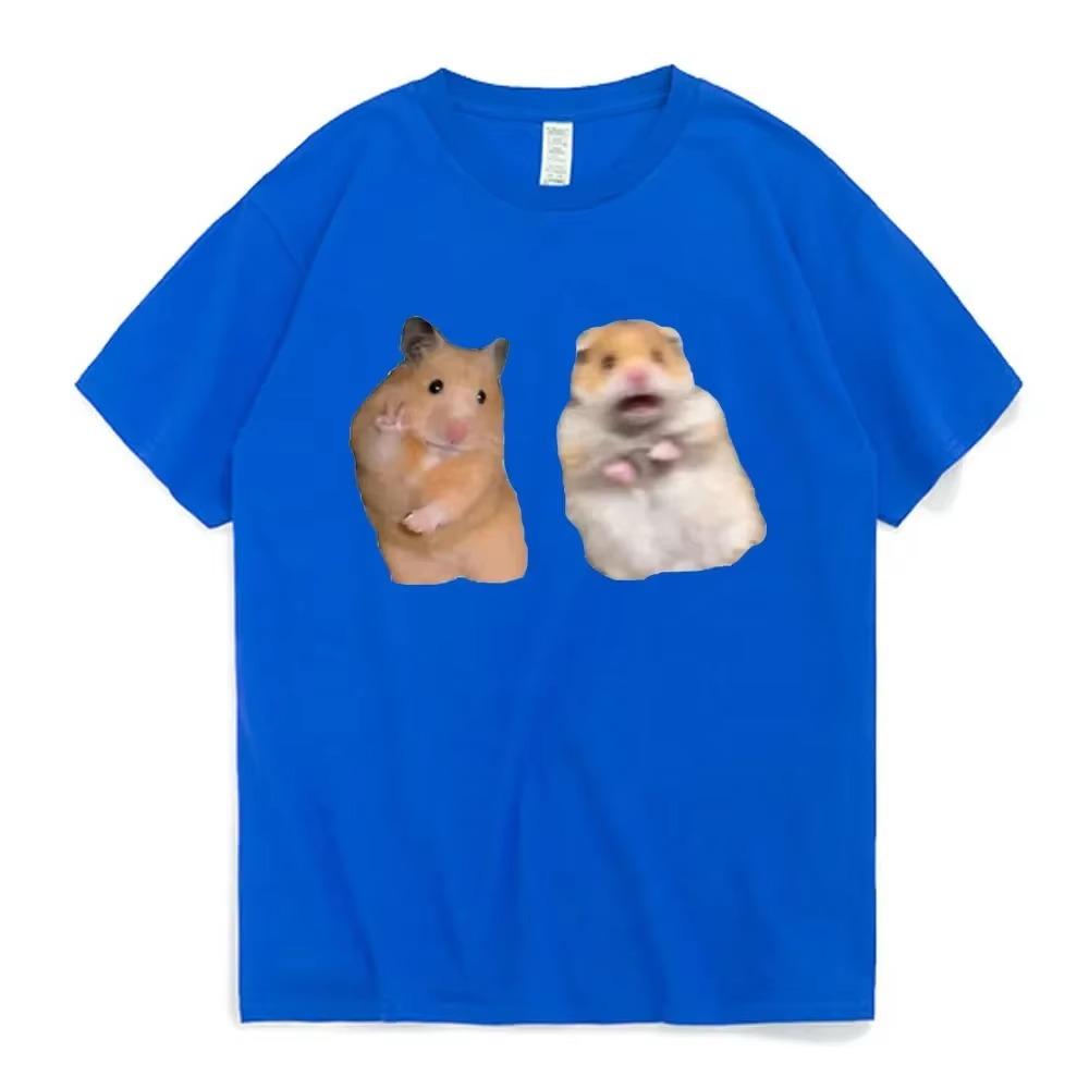 Funny Peace Sign and Screaming Hamster T-Shirt Lovers Gift Rodent Cavy Boys Girls Tee Shirts Summer Cotton Short Sleeve TShirt