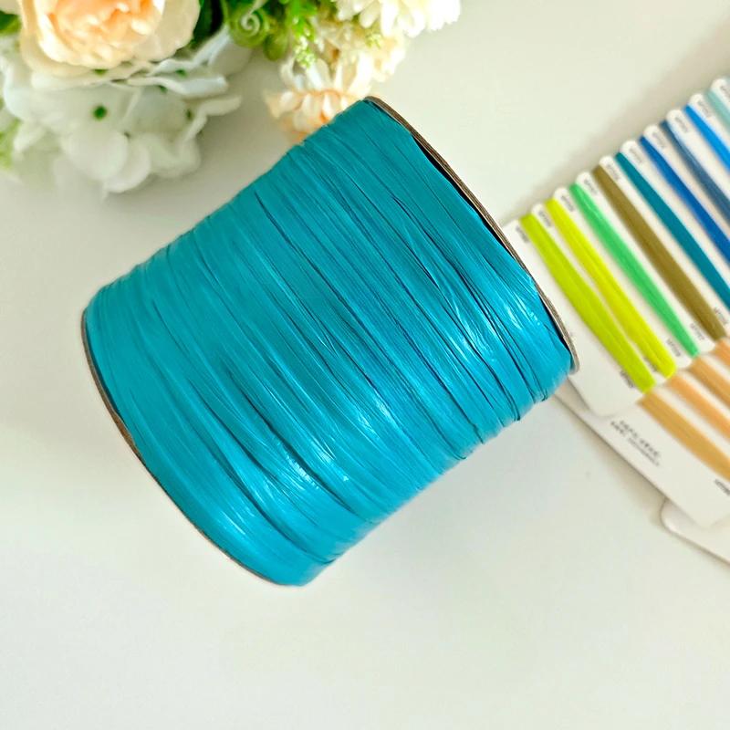 600M Raffia Strohgarn Häkelgarn für DIY Stricken Sommerstrohhut Handtaschen Kissen Handgeflochtenes Strohgarn