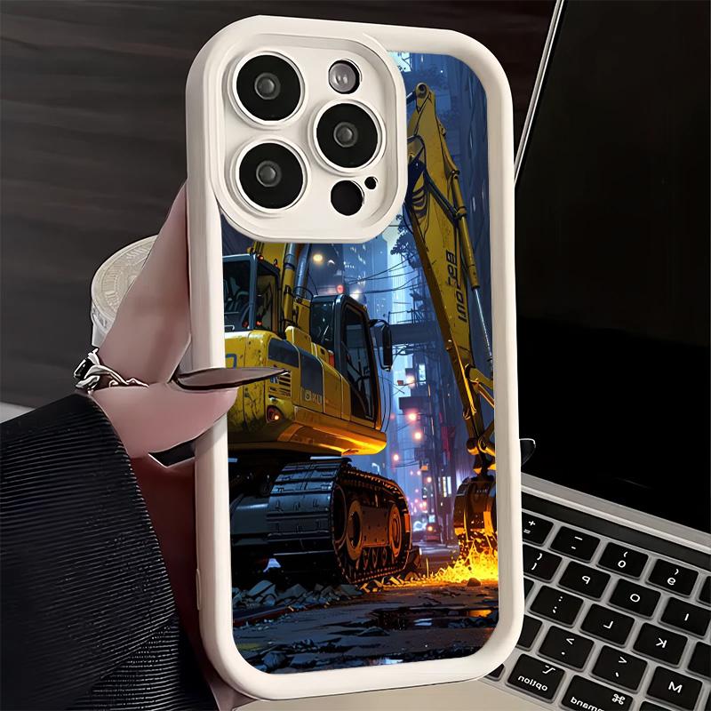 Phone Case for iPhone 17 Air 16E 15 16 Pro Max Excavating Machinery Cool Cover 14 Plus 13 12 Mini Soft Shell Silicone Fundas