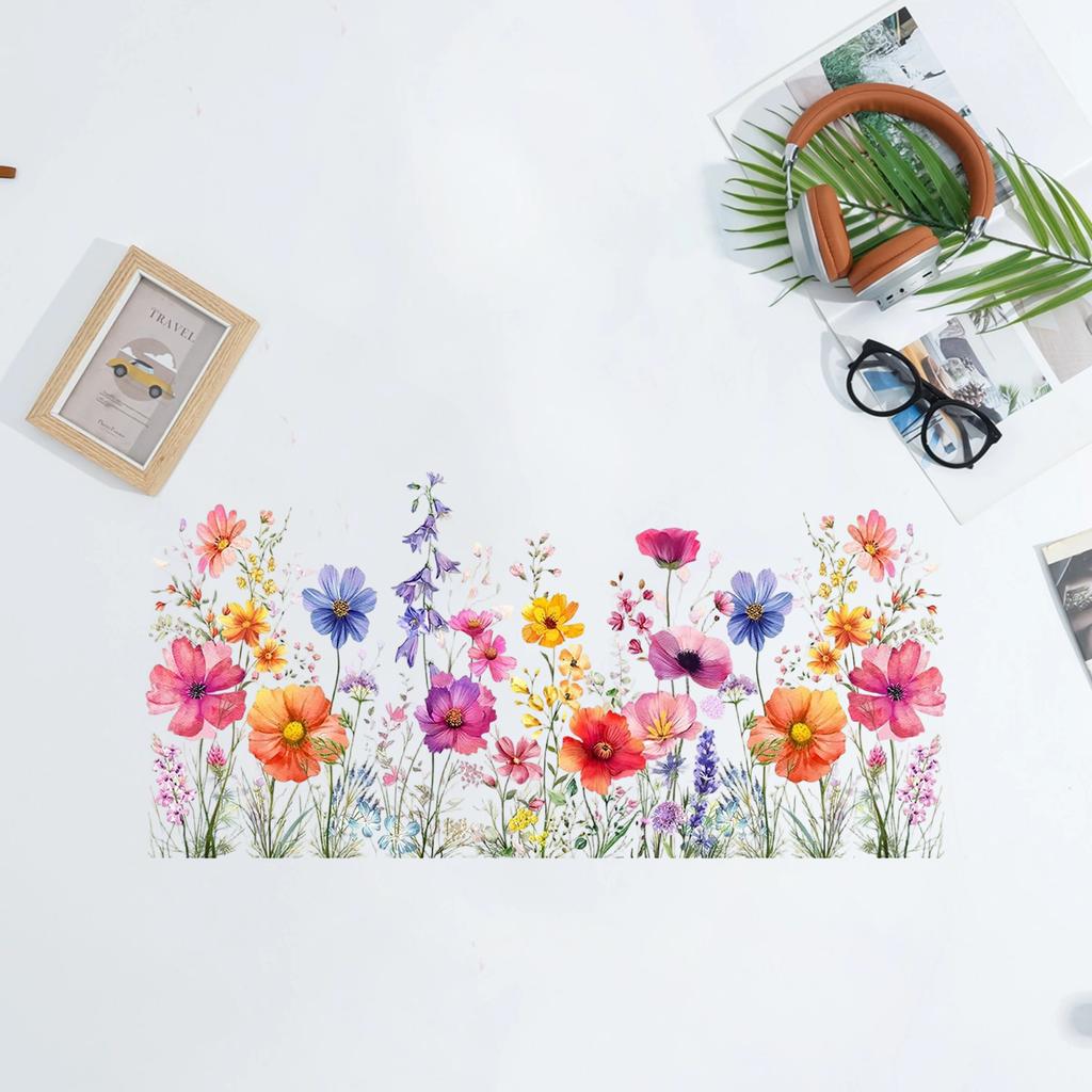 Colorful Flower Decoration Stickers By The Window