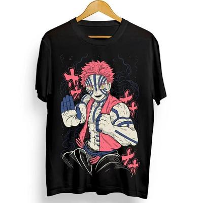2025 Akaza Kimetsu No Yaiba T-Shirt Demon Slayer Tanjiro Unisex Black Tshirt All Size