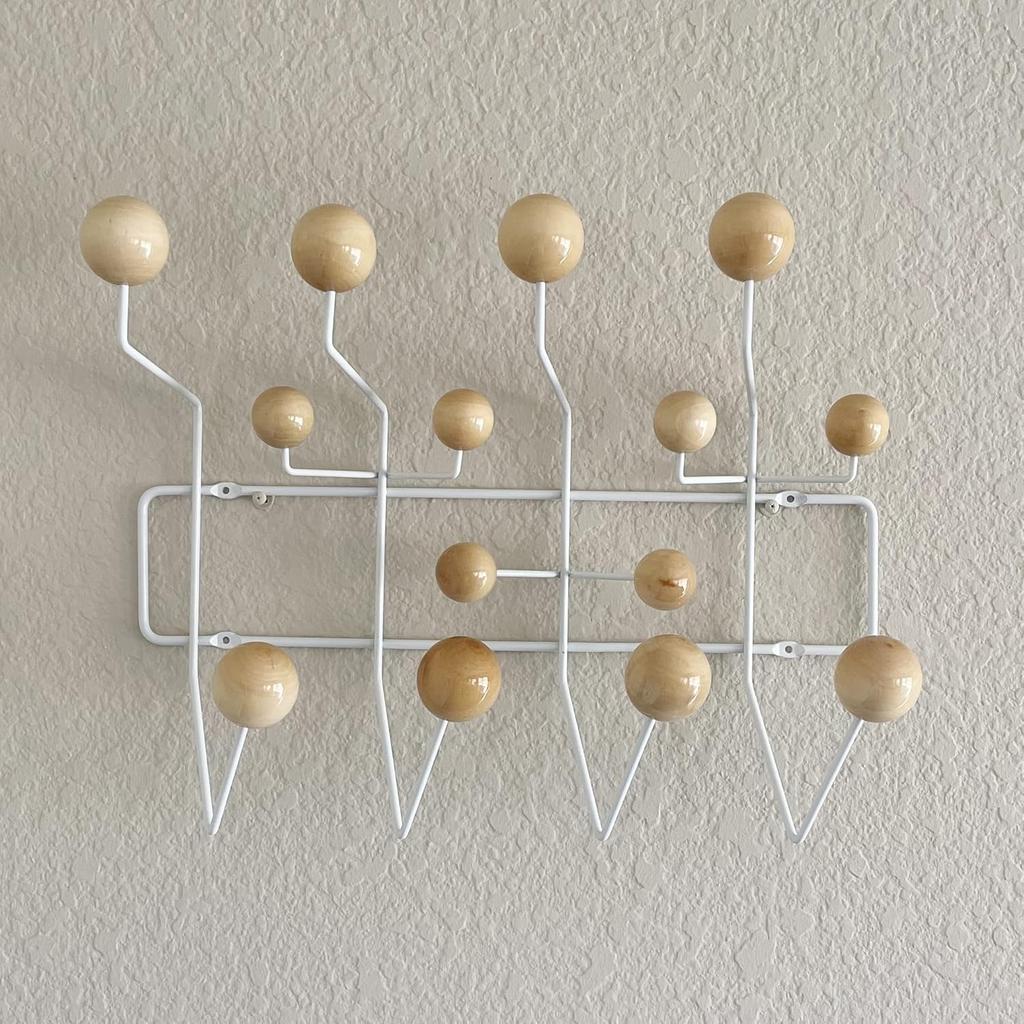 Mid-Century Pop Wood Ball Metal Coat Rack