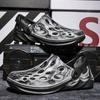 Fashion Beach Male Shoe Hole Shoes Pvc Luxury 2025 Barefoot Big Size New Fashion Daily Use Trend Breathable Japanese H 39 Men's Sandal