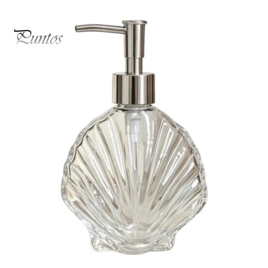 Muschel Lotion Flasche 400ML Strand Nachfüllbarer Seifenspender, Flüssig Hand Glas Spender Behälter, Pumpe für Badezimmer Küchen Arbeitsplatte Behälter