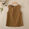 ZANZEA Women Casual Round Neck Summer Sleeveless Tank Tops