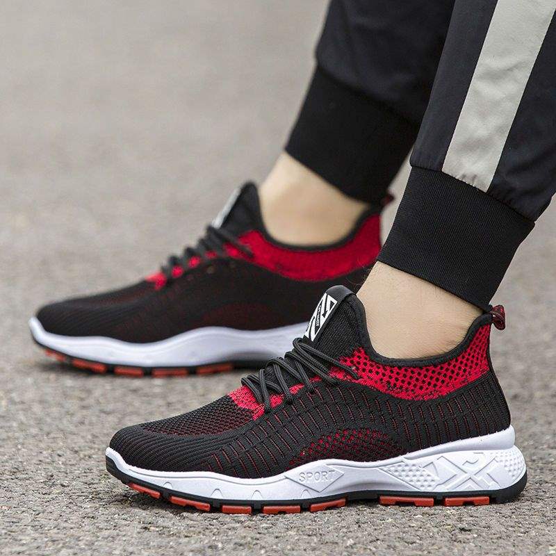 Spring and Autumn Breathable Flying Weaving Men's Shoes Summer Sports Casual Shoes ** Stream Men's Single Mesh Shoes