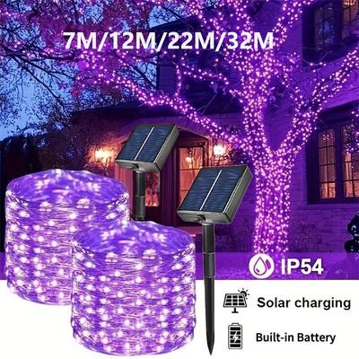Luzes de Fio Solares LED 50/100/200/300 Luzes de Fio de Fada LED Luzes Decorativas para Jardim Exterior Luzes Coloridas para Festas de Natal