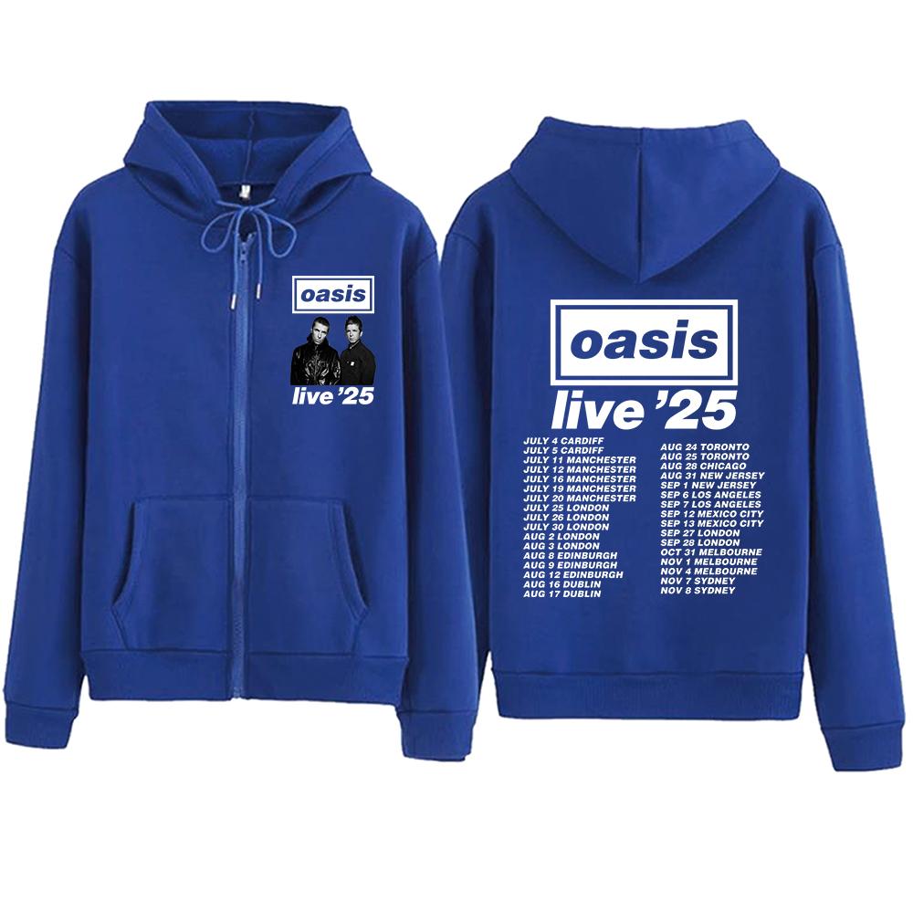 Oasis Live 25 Tour Zip-Up Hoodie für Fan-Hoodies Sweatshirt Unisex Y2k Zip-Hoodie Harajuku